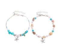 ROMISBABA 2 pièces Bracelet de Cheville Style Hawaïen Femme Accessoire Plage Chaîne Cheville 2pcs