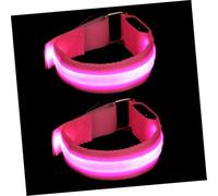 ROMISBABA 2 pièces Brassards LED Lumineux Réglables pour Course Bandes de Sécurité Réfléchissantes Nylon Léger Rechargeables pour Protection et Visibilité