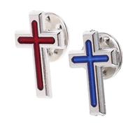 ROMISBABA 2 Pièces Broche Croix de Communion et pour Costume Homme Épingle de Religieuse Accessoire Unique pour Baptême et Cérémonies Lot