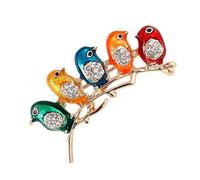 ROMISBABA 2 pièces Broche Émail Goutte Huile avec Oiseaux sur Branche Épingle Décorative Femme pour Robes Manteaux et Accessoires de Fête