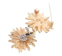 ROMISBABA 2 Pièces Broche Épingle Abeille et Marguerite Métal Émaillé Épingle à Revers Sécurisée pour Femme Accessoires Vestimentaires et Pinces à Écharpe Élégantes Style Nature Chic