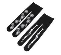 ROMISBABA 2 Pièces Collants Halloween Fille Motif Toile Araignée et Squelette Bas Résille Original pour Fête et Déguisement Garçon Fille