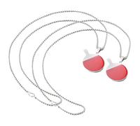 ROMISBABA 2 Pièces Collier Pendentif Tennis de Table Acier Titane Design Créatif Sport Unisexe Chaîne Accessoire Original Keepsake pour Hommes et Femmes