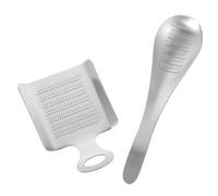 ROMISBABA 2 pièces Cuillères à Moudre Acier Inoxydable pour Ail et Légumes Racines Ustensile Manuel pour Aliments pour Pratique et Facile à Nettoyer