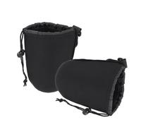 ROMISBABA 2 pièces Étui Néoprène pour Objectif Appareil Photo Poche à Cordon Résistante à Eau Protection Poussière et Chocs Sacoche Souple Compatible avec Plusieurs Objectifs