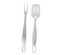 ROMISBABA 2 pièces Kit Ustensiles Barbecue INOX Portable pour Repas Extérieur Accessoires Grill Pratiques et Résistants pour Camping et Jardin