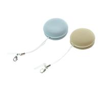 ROMISBABA 2 pièces Lingettes Nettoyantes Double Face Macaron pour Écrans et Lunettes Microfibre Lavable avec Attache pour Smartphone Bleu Beige