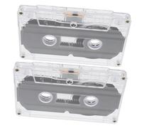 ROMISBABA 2 pièces Lot de Cassettes Audio Vierges Transparentes avec Boîtes Rigides Faible Bruit pour Enregistrement Vocal et Musique Standard Vintage