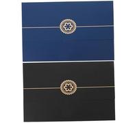 ROMISBABA 2 pièces Lot Protège Documents Certificats Noir et Bleu Foncé Couverture Papier Rigide pour Diplômes Dossiers et Contrats Protection Simple et Pratique