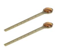 ROMISBABA 2 pièces Marque-pages Pierre Naturelle Règle Vintage Cristal Semi-précieux pour Étudiants Signets Décoratifs Légers et Compacts Cadeau Original pour Lecteurs