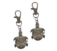 ROMISBABA 2 Pièces Montre Étanche Quartz avec Clé USB Tortue Rétro Vintage pour Garçon Fille Porte Clés Mignon à Couvercle Rabattable