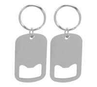 ROMISBABA 2 Pièces Ouvre-bouteille Porte-clés Compact Acier Inoxydable Outil Léger et Robuste pour Boissons Camping et Voyage Lot