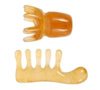 ROMISBABA 2 pièces Peigne Gua Sha pour Massage Du Outil de Soin Capillaire à Large Dents Massage Points Dacupuncture et Relaxation Démangeaison pour la Famille