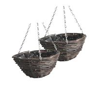 ROMISBABA 2 Pièces Rotin Fait Main Pot Fleurs Suspendu Élégant pour Décoration Intérieure et Balcon Support Plante pour et Fleurs Lot