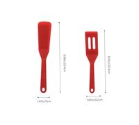 ROMISBABA 2 pièces Set de Mini Spatules Silicone Rouge Ustensiles de Cuisine Résistants Chaleur pour Cuisson Œufs Steak et Pâtisserie Outils pour Barbecue et Poêles