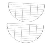 ROMISBABA 2 pièces Support de Cuisson Acier Inoxydable Semi Circulaire Antiadhésive pour Barbecue Pâtisserie Refroidissement Multifonction pour Four et Friteuse à Air Pliable