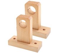 ROMISBABA 2 pièces Support pour Tringle à Rideau Bois Massif Fixation Murale Robuste pour Barre de Rideau Carrée Support Stable sans Perçage Style Simple pour Décoration Intérieure