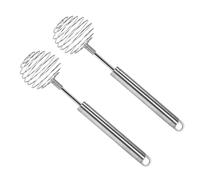 ROMISBABA 2 pièces Œufs Manuel Acier Inoxydable Batteur Rotatif avec Manche Long pour Mélanger Œufs Lait et Boissons Ustensile de Cuisine et Facile à Nettoyer