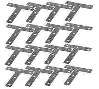 ROMISBABA 20 Pcs Équerres Plates Noires en Acier Laminé à Froid Forme de T, Légères et Faciles à Installer pour Support D'étagère et Réparation de Meubles