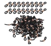 ROMISBABA 200 Pièces de Bandes Réglables Noires en Silicone pour Pattes de Poulet, Attelles Flexibles en Fer pour Alignement Correct des Jambes, Soins pour Élevage de Volailles