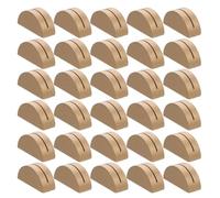 ROMISBABA 24 Pièces Porte-Cartes de Visite en Bois Doré Semi-Circulaire Compact Texture Naturelle, pour Réceptions et Menus de Café, Design Unique et Charme Rustique