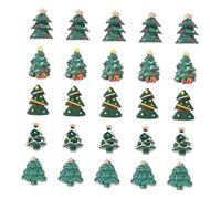ROMISBABA 25 Pièces Breloques Sapin de Noël Résine Pailletée Vertes Accessoires DIY pour Décoration Festive et Création Ornements