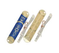 ROMISBABA 2ensembles Plaque De Mezouza Métal avec Volutes Étui De Bénédiction pour Porte Extérieure Décoration Judaïque pour Maison Parure Religieuse