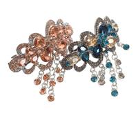 ROMISBABA 2pcs Pinces à Cheveux en Métal avec Cristaux et Pendentif Pompon, Élégantes et Modernes, Accessoires pour Cheveux Fins, pour Cérémonies et Anniversaires Couleur Couleur Aléatoire