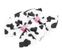 ROMISBABA 2pièces Barrette à Nœud Imprimé Vache Pour Filles Pince à Cheveux Cartoon Adorable Et Fun Pour Accessoires De Coiffure