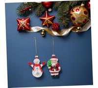 ROMISBABA 2pièces Décoration De Bonhomme De Mignonne Verre Pendentif De Noël Boule Décorative De Père Noël Figure Suspendue pour Sapin De Et