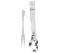 ROMISBABA 2pièces Lot De Pinces à Escargots Acier Inoxydable Avec Fourchette Ustensiles Compacts Et Empilables Pour Maison Restaurant Et Hôtel Service Cuisine Fruits De Mer Et Plats Français