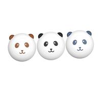 ROMISBABA 3 pièces Brosse Shampooing pour Chien et Chat Silicone Brosse de Bain Douce et Massante Nettoyante et Anti-poils Accessoire de Toilettage Adorable Forme de Panda Noir Bleu Marron