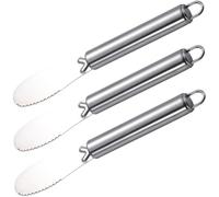 ROMISBABA 3 pièces Couteau à Beurre Acier Inoxydable Spatule à Tartiner Fromage Beurre Confiture Manche Long Ergonomique pour Sandwich Pâté Tartiner
