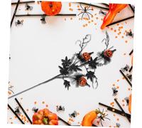 ROMISBABA 3 Pièces Décoration Halloween avec Branches Érable Artificielles et Citrouilles Centre de Table DIY pour Fête et Intérieur Noires Décoratives sans Entretien