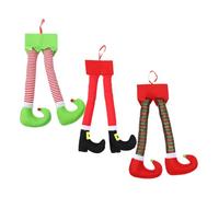 ROMISBABA 3 Pièces Elf Legs Christmas Decorations Polyester Stuffed Tree Ornaments for Car Trunk Indoor Outdoor Festive Hanging Decor