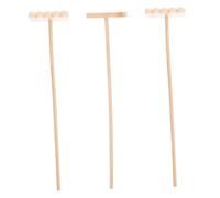 ROMISBABA 3 Pièces Mini Bamboo Rake for Zen Garden Sustainable Sandbox Tools for Tabletop Microlandscape Meditation and Creative Patterns