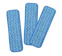 ROMISBABA 3 Pièces Recharge de Tête de Balai en Microfibre Bleue, Absorbante et Lavable, Couverture de Vadrouille Remplaçable pour Nettoyage des Sols