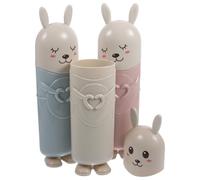 ROMISBABA 3 Pièces Set de Boîtes à Brosse à Dents Portables Motif Lapin Mignon Rangement Pratique et Léger pour Voyage Protection Anti-poussière Couleur Aléatoire Couleur