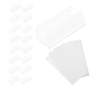 ROMISBABA 30 pièces Lot de Porte-étiquettes de Rayonnage Réutilisables avec Étiquettes Papier Blanches Supports Transparents pour Organisation Supermarché Bureau Garde-manger et