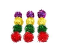 ROMISBABA 30 pièces Paillettes Colorées pour Chat Pompons Miniatures Interactif pour Exercices et Jeux de Assortiment
