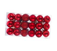 ROMISBABA 36 Pièces Lot de de Noël Décoratives Incassables Øcm Rouge Accessoires et Résistants pour Sapin Fête et Décoration DIY Couleur Naturelle