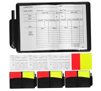 ROMISBABA 4 Ensembles Set Cartes Arbitre Rouge Jaune PVC avec Carnet et Crayon Kit Polyvalent pour Football Volleyball Soccer Cartons Arbitre Résistants et Confortables