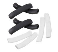 ROMISBABA 4 Paires de Cache-Leviers de Frein en Silicone Antidérapant pour Vélo Route et Vtt Protections Étanches Noires et Blanches Housses Élastiques Compatibles Leviers Standard