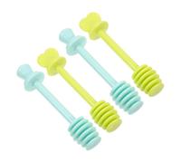 ROMISBABA 4 pièces Bâtonnets Agitateur Miel pour Cuisine Tiges Mélange Miel et Confiture Outils Drizzling pour Sirop Pâte Tartinable Poignée Confortable Vert et Bleu Réutilisable