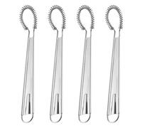 ROMISBABA 4 pièces Batteur Œufs Manuel Inox Spirale Portable Mixeur à Main Compact Léger pour Crème Sauces Pâtes