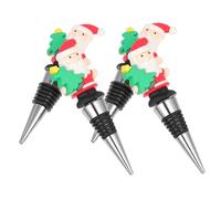 ROMISBABA 4 Pièces Bouchons Réutilisables pour Bouteille de Vin Lot de Scellant Étanche pour Fête de Noël la Fraîcheur et