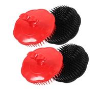 ROMISBABA 4 pièces Brosse de Massage Chevelu Brosse Exfoliante Douce pour Cheveux Mouillés et Secs Soin Antipelliculaire Portable Plastique pour Différents Types de Cheveux