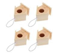 ROMISBABA 4 pièces Kit de Nichoirs à Oiseaux Non Nichoirs Suspendus Miniatures pour et Maison de Nidification DIY Légère et Portable Décoration Intérieur et Extérieur