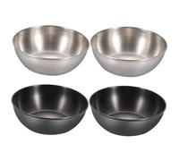 ROMISBABA 4 pièces Lot de Petits Bols Sauce Acier Inoxydable Assiettes à Condiments Réutilisables pour Soja Apéritifs et Snacks Famille et