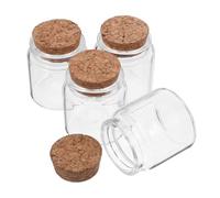 ROMISBABA 4 pièces Lot Mini Bouteilles Verre Transparent avec Bouchons Liège pour Messages Décoration Mariage et Projets DIY Flacons de Rangement Polyvalents et Élégants